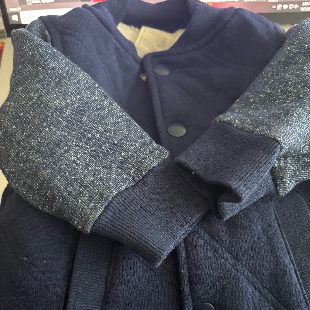 Navy Blue Quilted Kids Jacket